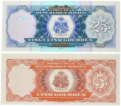 No reserve - Haiti. lot 2 banknotes. Type 1989/2004. - About UNC.