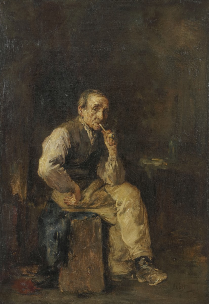 Hobbe Smith (Witmarsum 1862 - 1942 Amsterdam ), Pijpje roken.