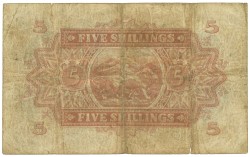 No reserve - Kenia. 5 shillings. banknote. Type 1953. - Fine.