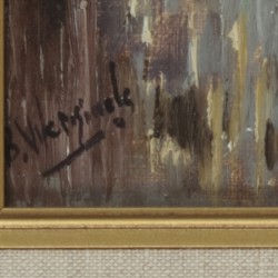 Hollandse school, 20e eeuw, onduidelijk gesigneerd (linksonder), Gezicht op Delftshaven.