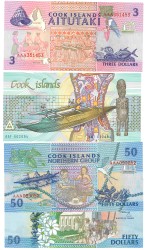 No reserve - Cook Islands. lot 4 banknotes. Type ND. - UNC.