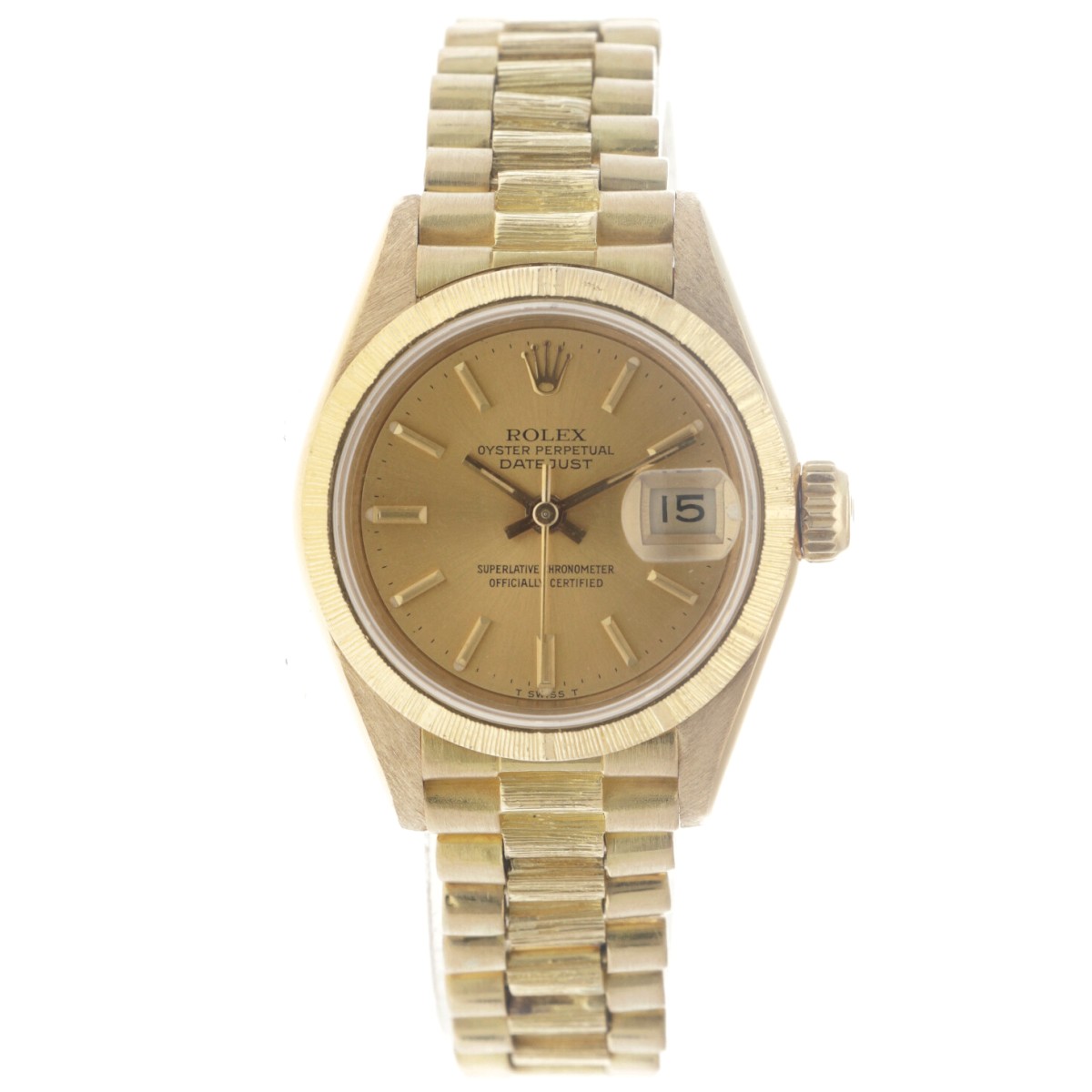 Rolex Datejust 18k. 'Bark Finish' 69278 - Dameshorloge - 1985.