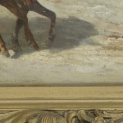 Draagt signatuur 'Hermann ten Kate', Een troïka in de sneeuw.