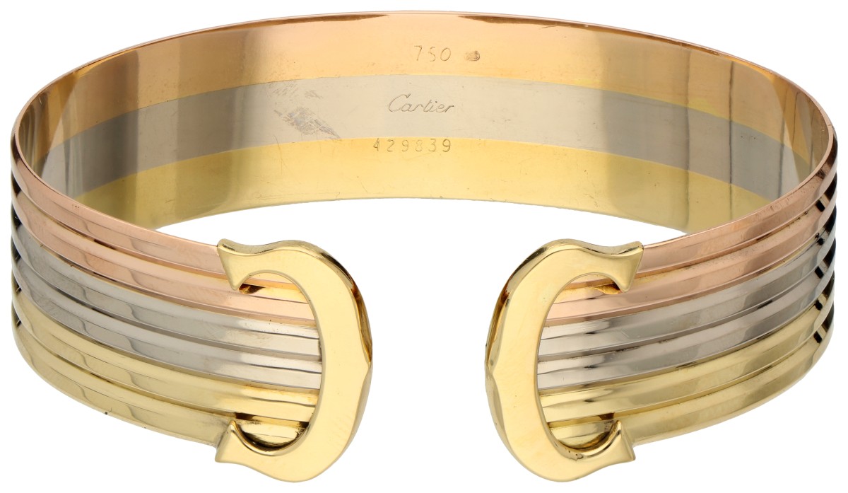 Cartier 'C de Cartier Trinity' 18K tricolour gouden armband.