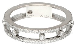 Messika 18K witgouden 'Move Romane' ring bezet met ca. 0.72 ct. diamant.