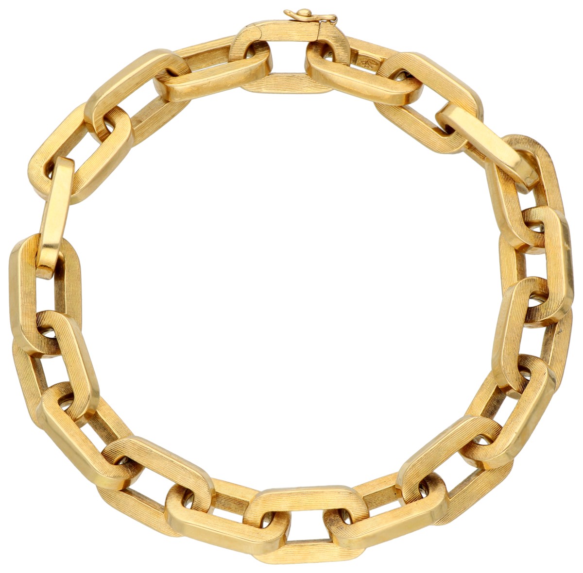 18K Geelgouden Italiaanse closed forever armband.