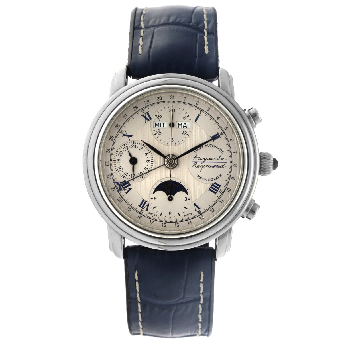 No Reserve - Auguste Reymond Cotton Club Chrono Moonphase - Herenhorloge.