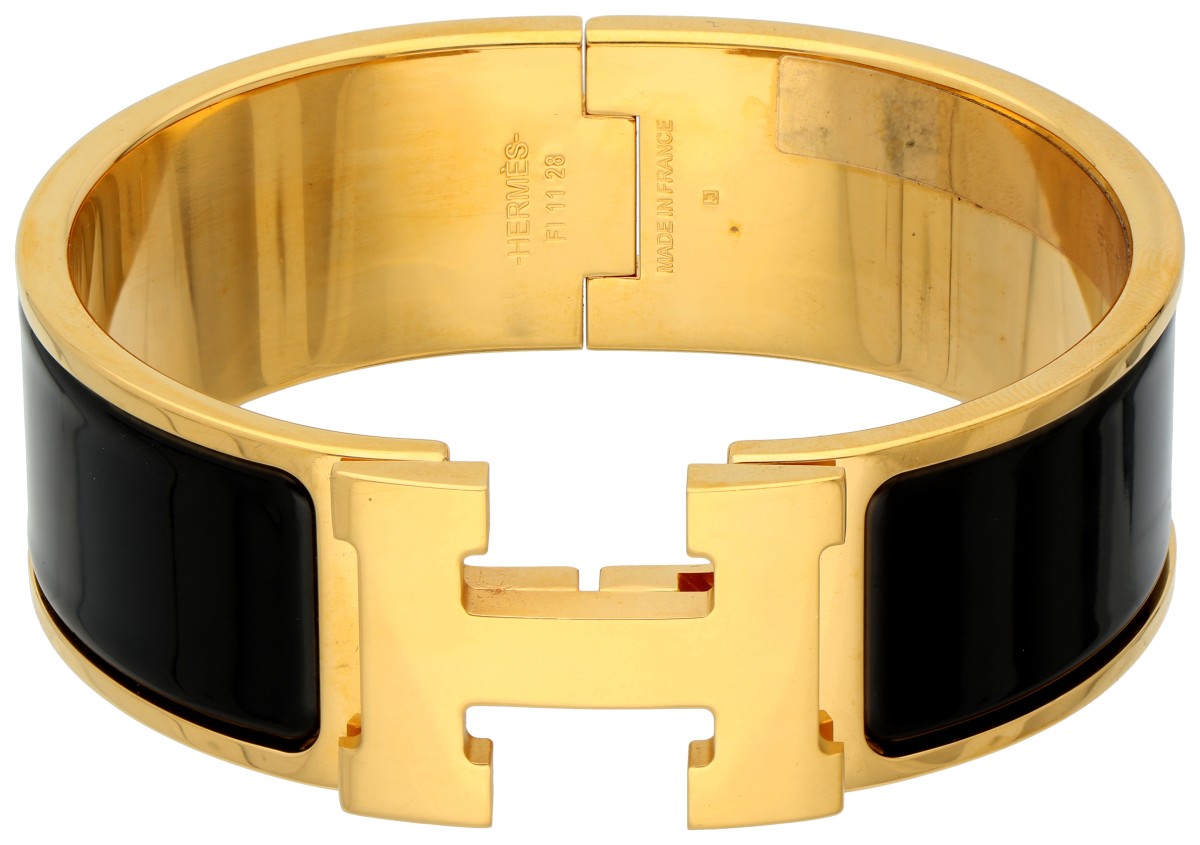 Hermès Bracelet Click H zwart.