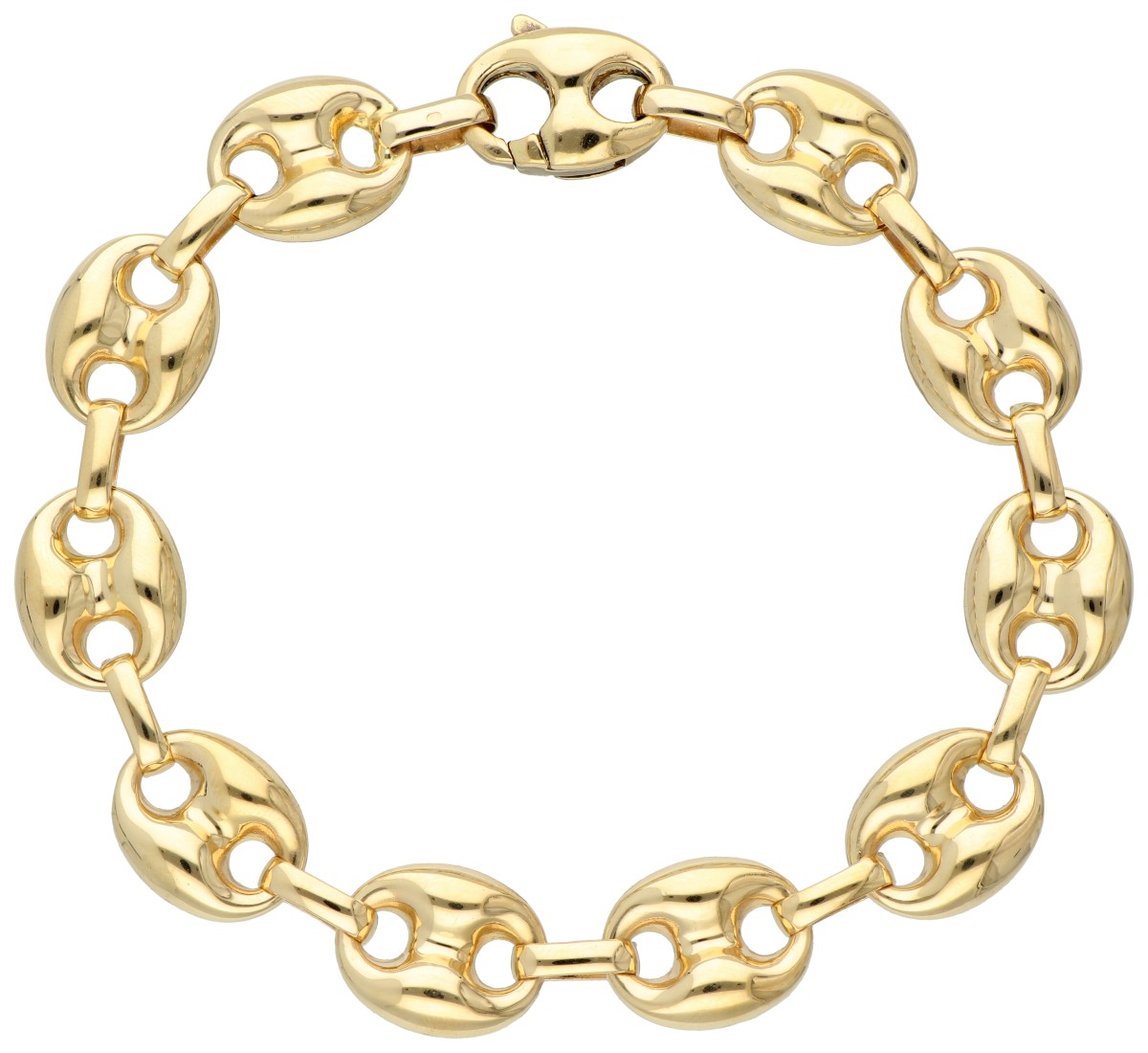 18K Geelgouden grain de café / koffieboon-schakelarmband