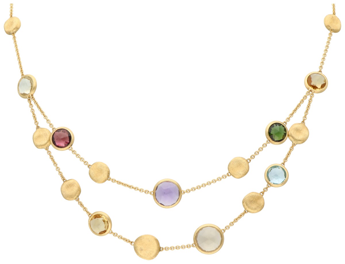 Marco Bicego 18K geelgouden collier 'Jaipur Colour' Collection.