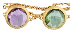 Marco Bicego 18K geelgouden drierijige armband 'Jaipur Colour' Collection. 