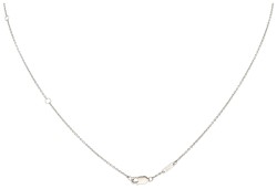 Dinh van 18K witgouden 'Double Sens' collier en hanger bezet met diamant.