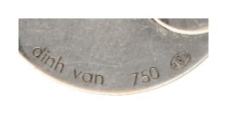 Dinh van 18K witgouden 'Double Sens' collier en hanger bezet met diamant.