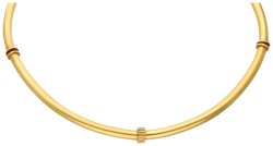 Exclusief Fernand Demaret 18K geelgouden collier met abstract vormgegeven middenstuk.