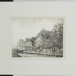 Hollandse School, 20e eeuw, (2) etsen voorstellende gezichten op Overschie.