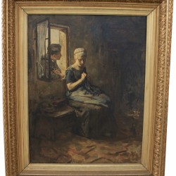 Albert Neuhuys (Utrecht 1844 - 1914 Locarno, Zw.) toegeschreven aan, Op vrijersvoeten.
