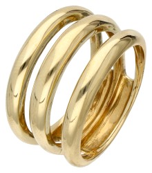 No Reserve - 18K Geelgouden ring met tien inzet-ringen van diverse edelstenen.