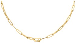 Dinh van 18K geelgouden 'Menottes R15' schakel collier bezet met diamant.
