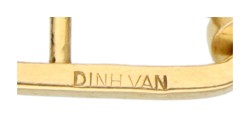 Dinh van 18K geelgouden 'Menottes R15' schakel collier bezet met diamant.