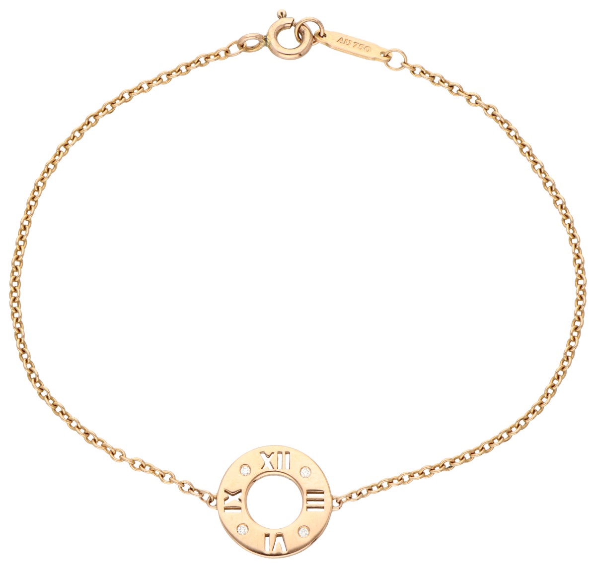 Tiffany & Co. 18K roségouden 'Atlas' armband met diamant.