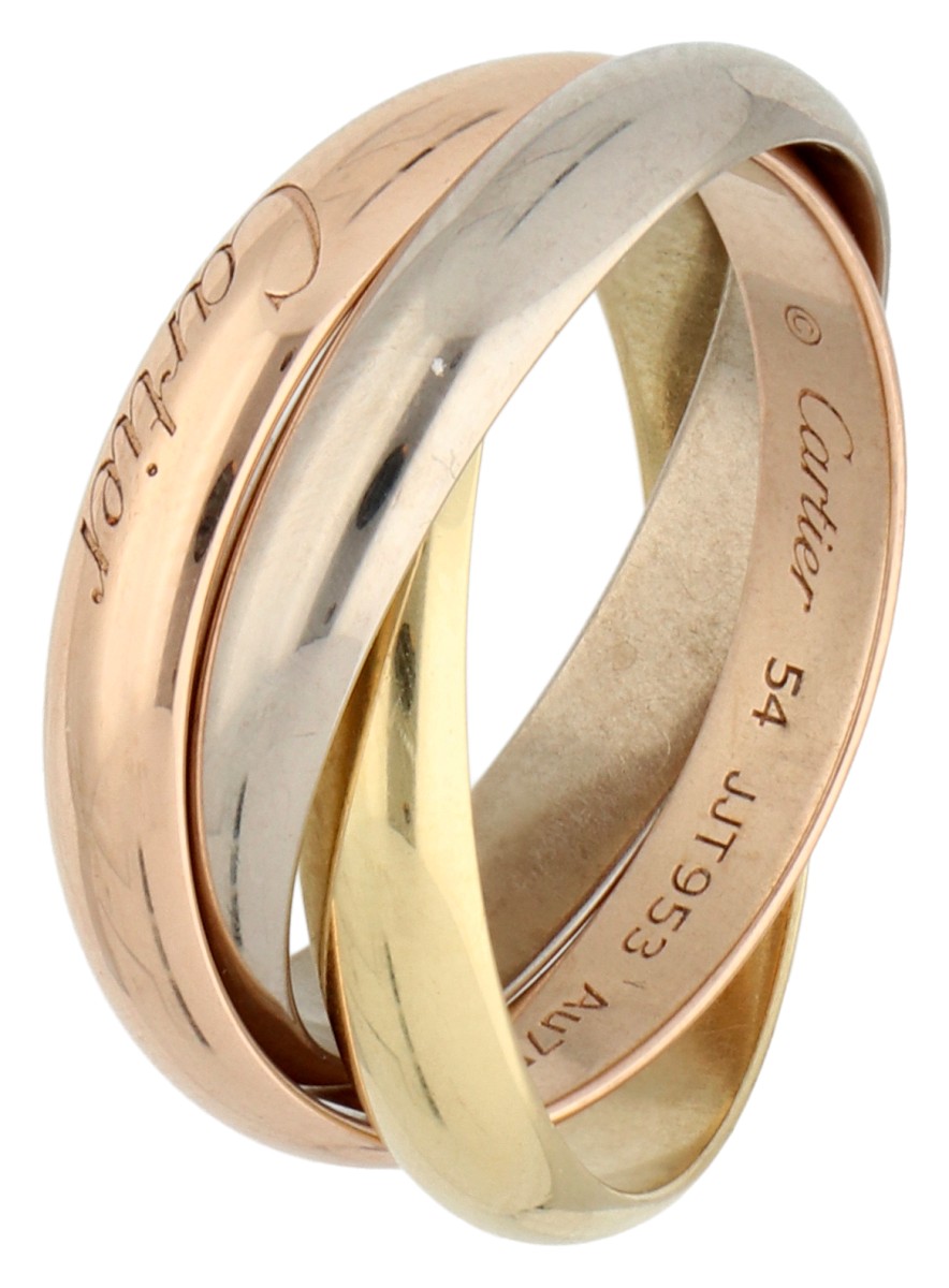 Cartier 18K tricolour gouden 'Trinity' ring.