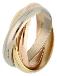 Cartier 18K tricolour gouden 'Trinity' ring.