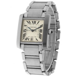 No Reserve - Cartier Tank Française 2302 - Herenhorloge.