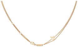 Chopard 18K roségouden Happy Diamonds hanger aan twee-rijig collier