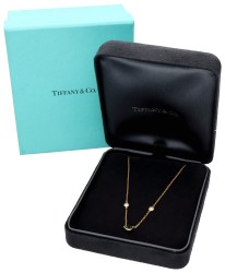 No Reserve - Elsa Peretti voor Tiffany & Co 18K geelgouden "Color by the Yard" collier bezet met smaragd en diamant.