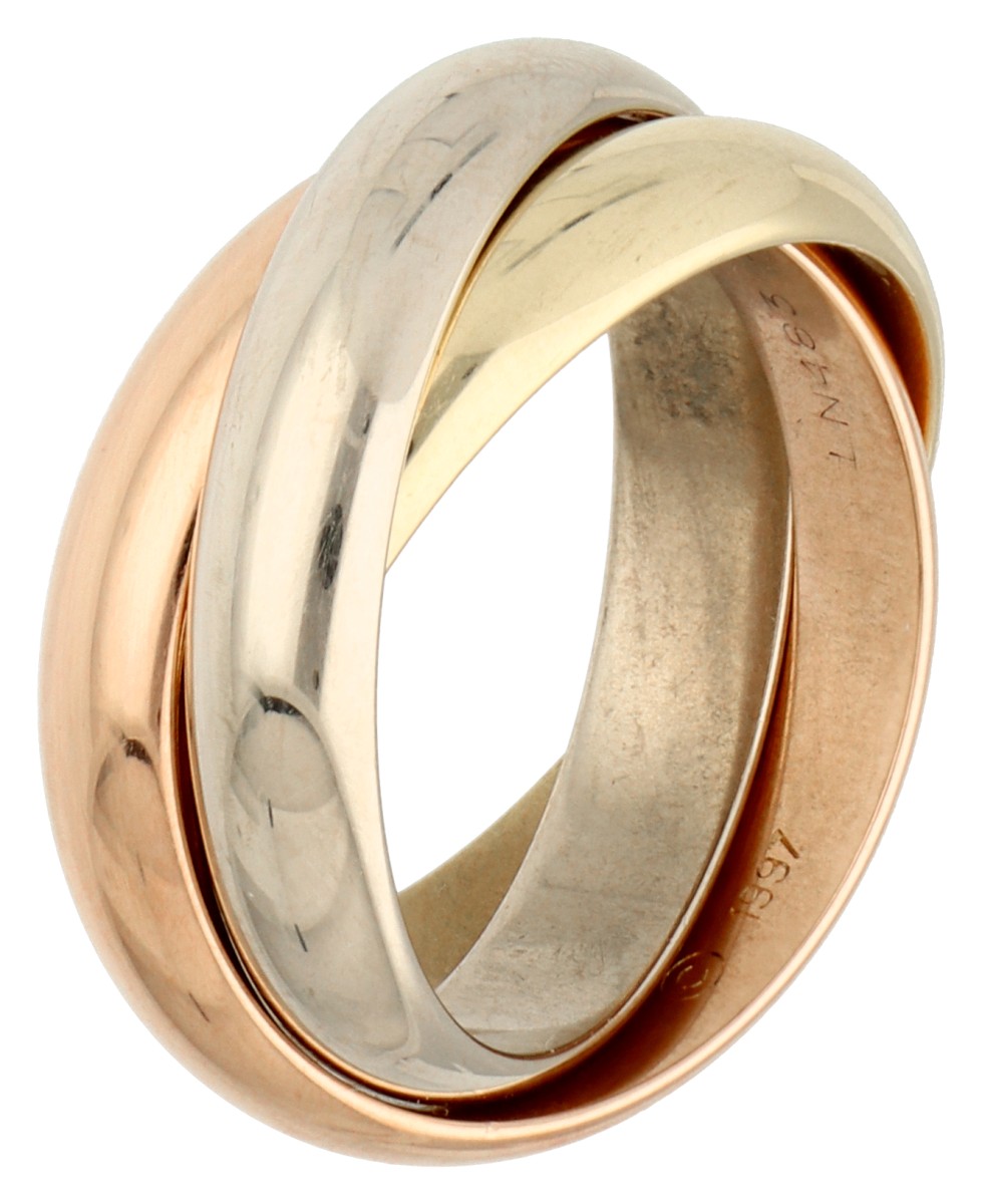 Cartier 18K tricolour gouden vintage 'Trinity' ring.