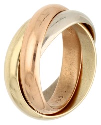 Cartier 18K tricolour gouden vintage 'Trinity' ring.