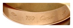 Cartier 18K tricolour gouden vintage 'Trinity' ring.