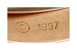 Cartier 18K tricolour gouden vintage 'Trinity' ring.