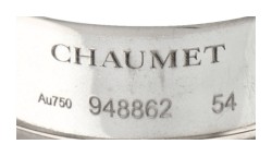 Chaumet 18K witgouden 'Liens Évidence' band ring met diamant.