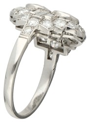 Platina entourage ring bezet met ca. 2.05 ct. diamant.