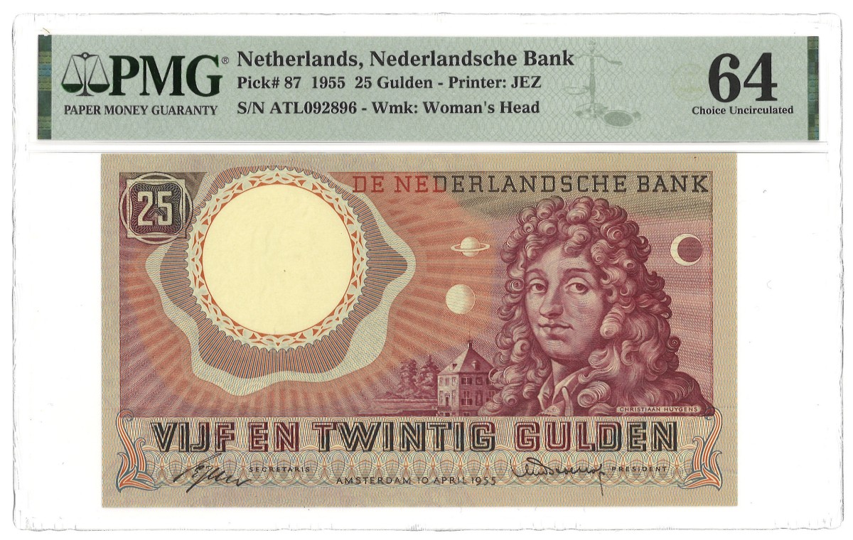 Nederland. 25 Gulden. Bankbiljet. Type 1955. - PMG 64