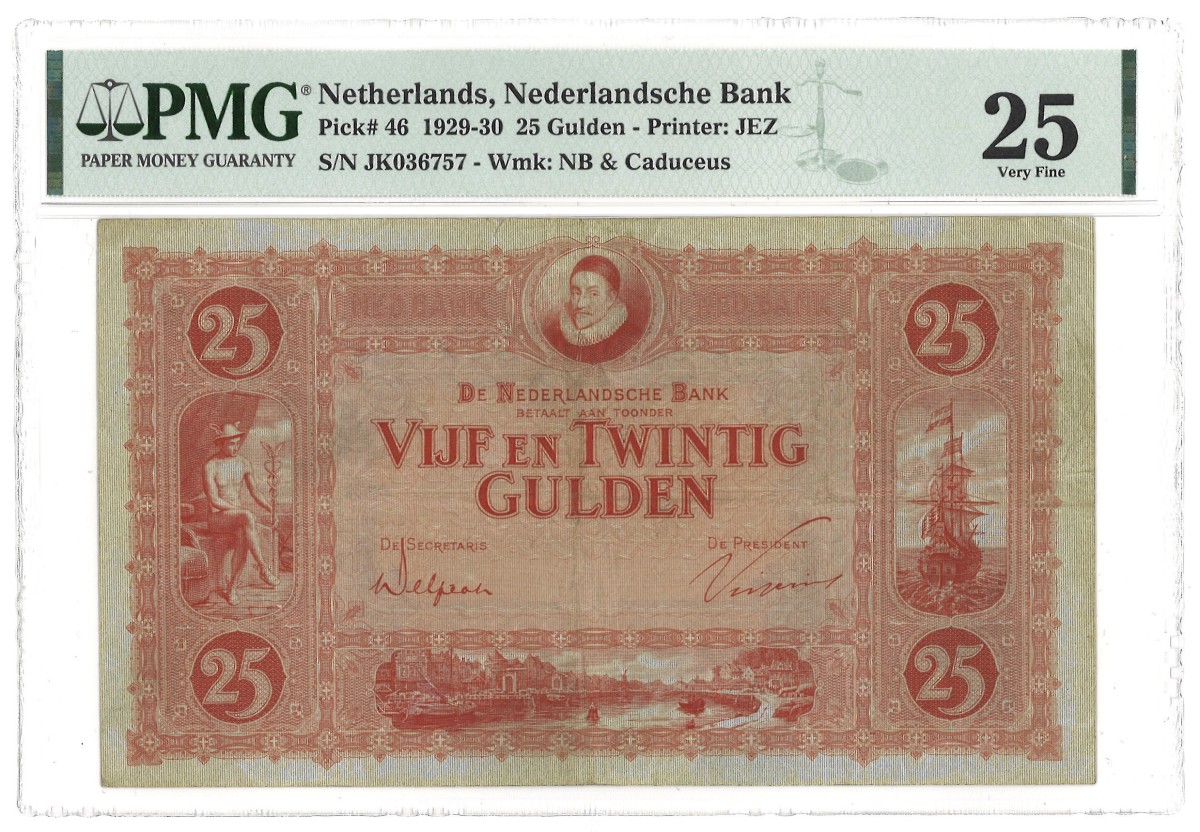 Nederland. 25 Gulden. Bankbiljet. Type 1930. - PMG 25