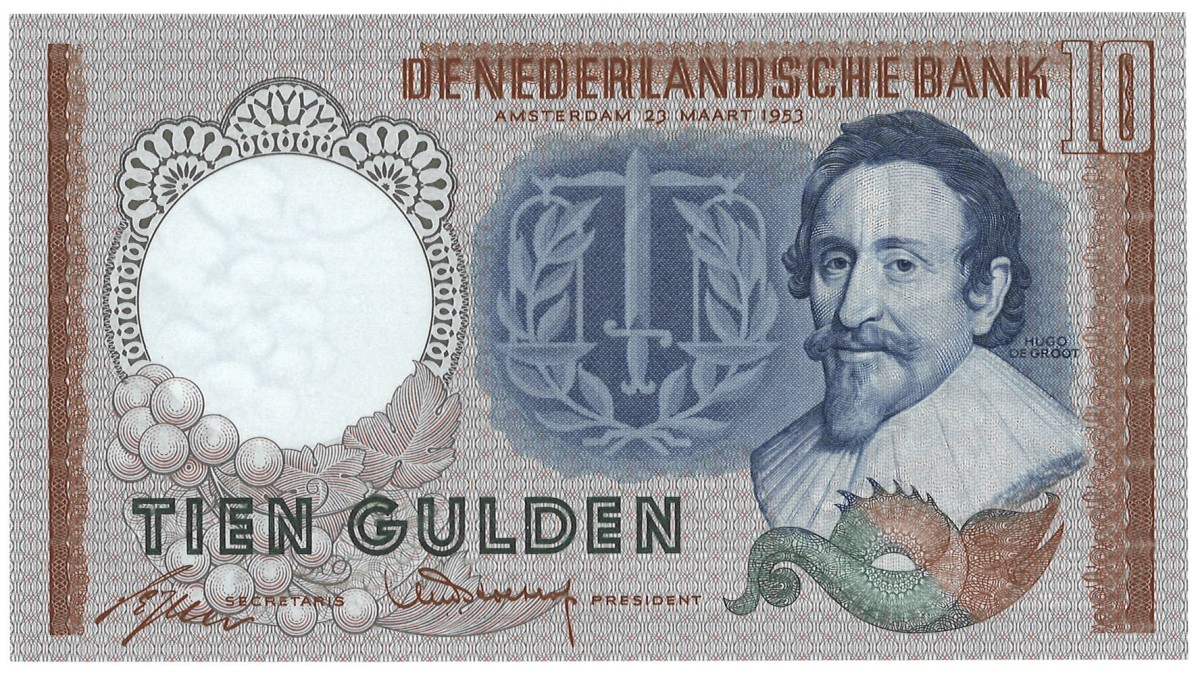 Nederland. 10 Gulden. Bankbilijet. Type 1953. - UNC.