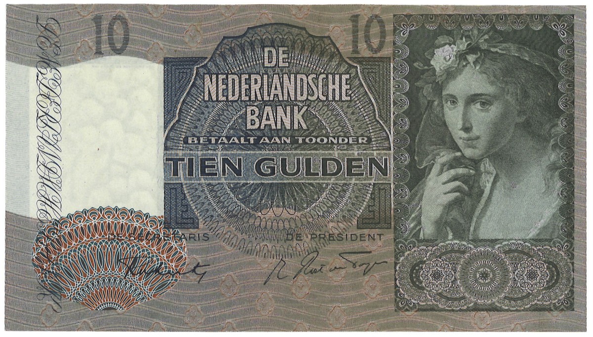 Nederland. 10 Gulden. Bankbiljet. Type 1940II. - UNC.