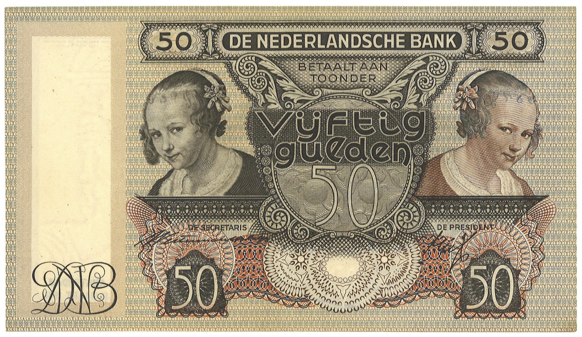 Nederland. 50 Gulden. Bankbiljet. Type 1941. - UNC.