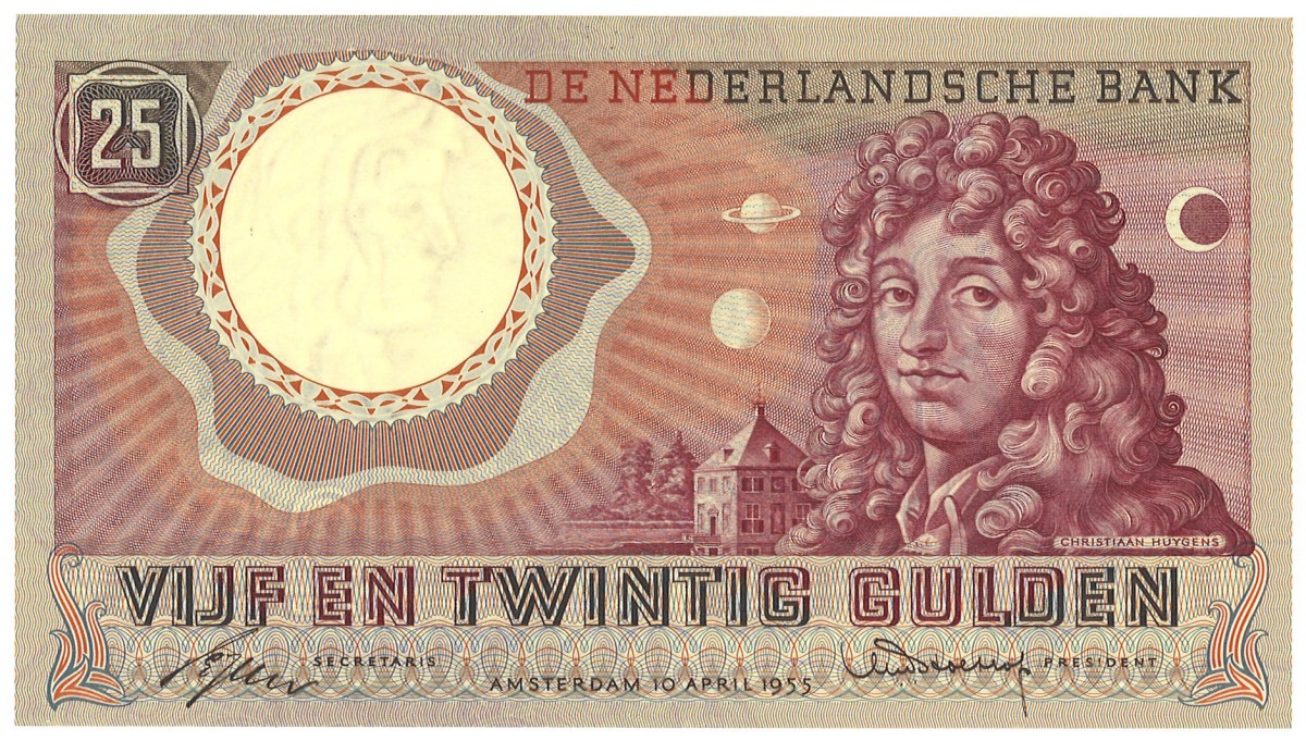 Nederland. 25 Gulden. Bankbiljet. Type 1955. - UNC.