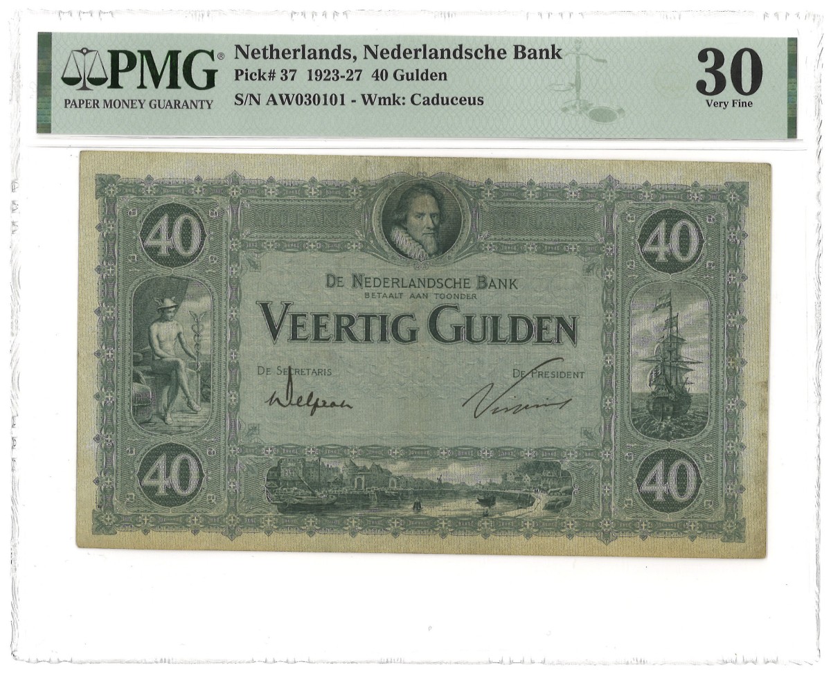 Nederland. 40 Gulden. Bankbiljet. Type 1927. - PMG 30