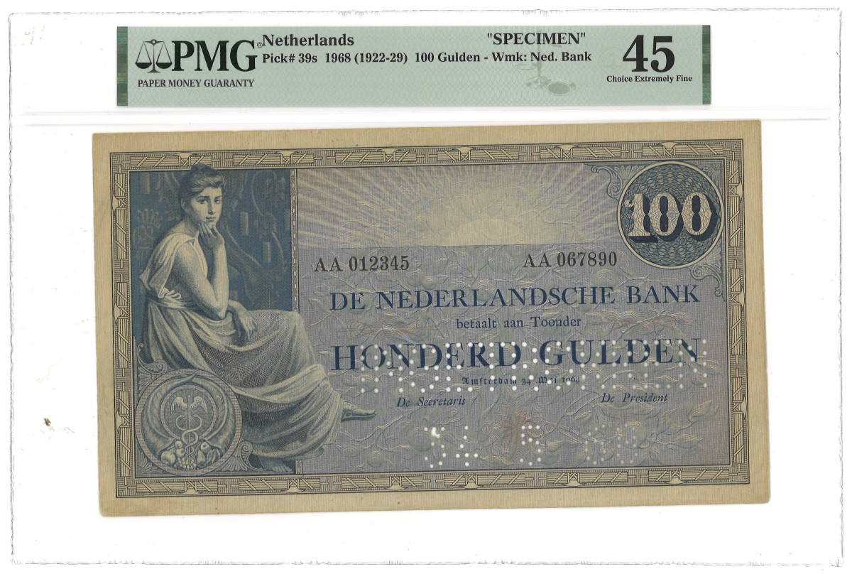Nederland. 100 Gulden. Specimen. Type 1921. - PMG 45