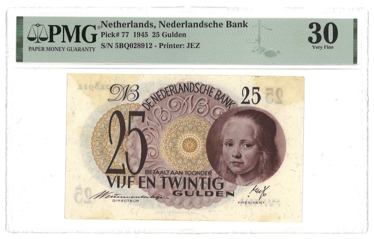 Nederland. 25 Gulden. Bankbiljet. Type 1945. - PMG 30