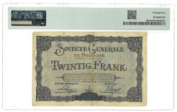 Belgium. 20 Francs. Banknote. Type 1915-1918. - PMG 25