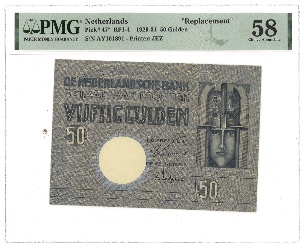 Nederland. 50 Gulden. Bankbiljet. Type 1929. - PMG 58