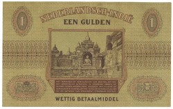 Netherlands-Indies. 1 Gulden. Muntbiljet. Type 1940. - About UNC.