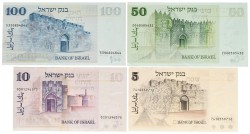 Israël. 5/10/50/100 Sjekel. Banknotes. Type 1973. - Very fine.