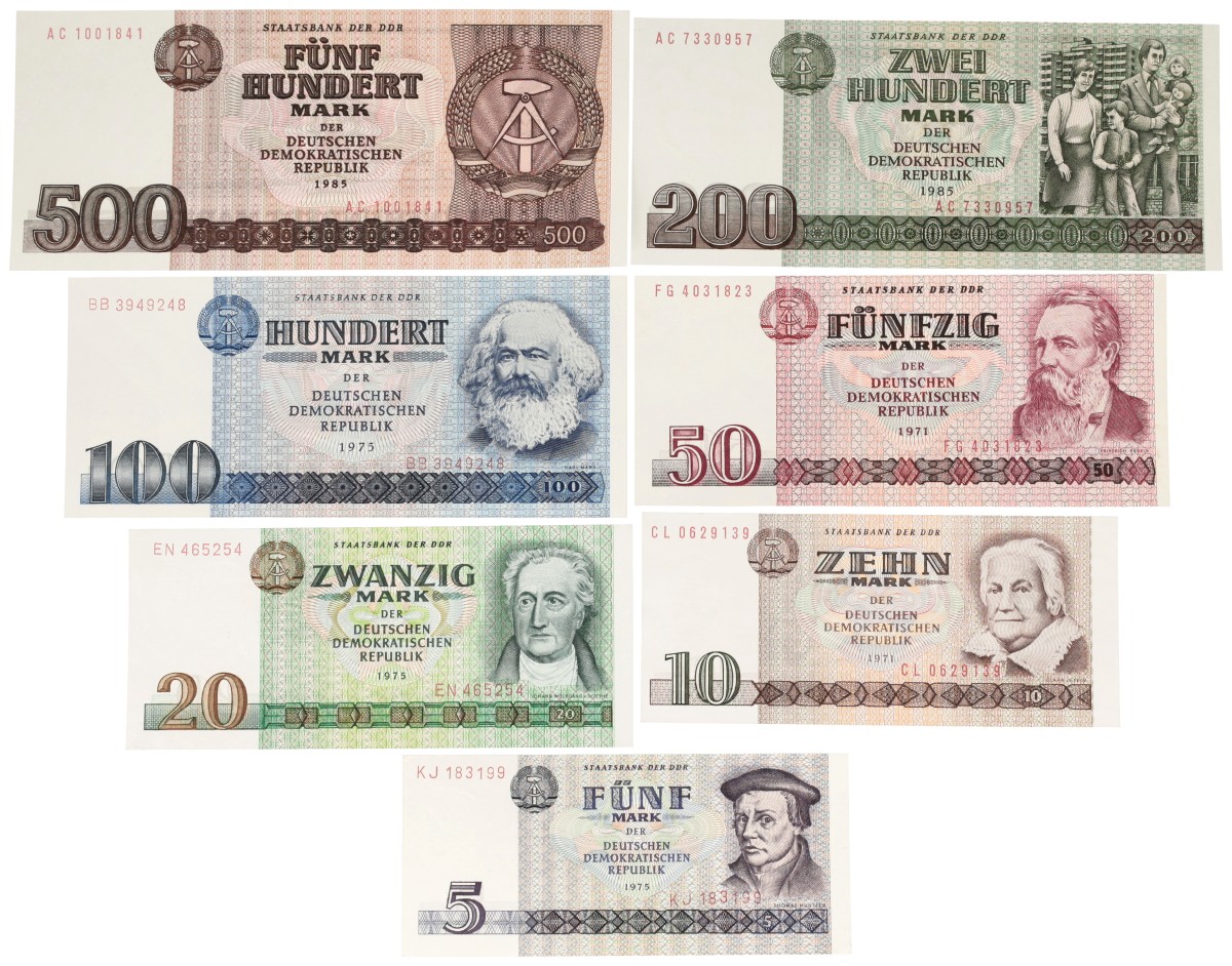 Germany. 5/10/20/50/100/200/500 Mark. Banknotes. Type 1975. - UNC.