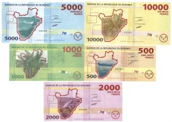 Burundi. 500/1000/2000/5000/10000. Banknotes. Type 2015. - UNC.